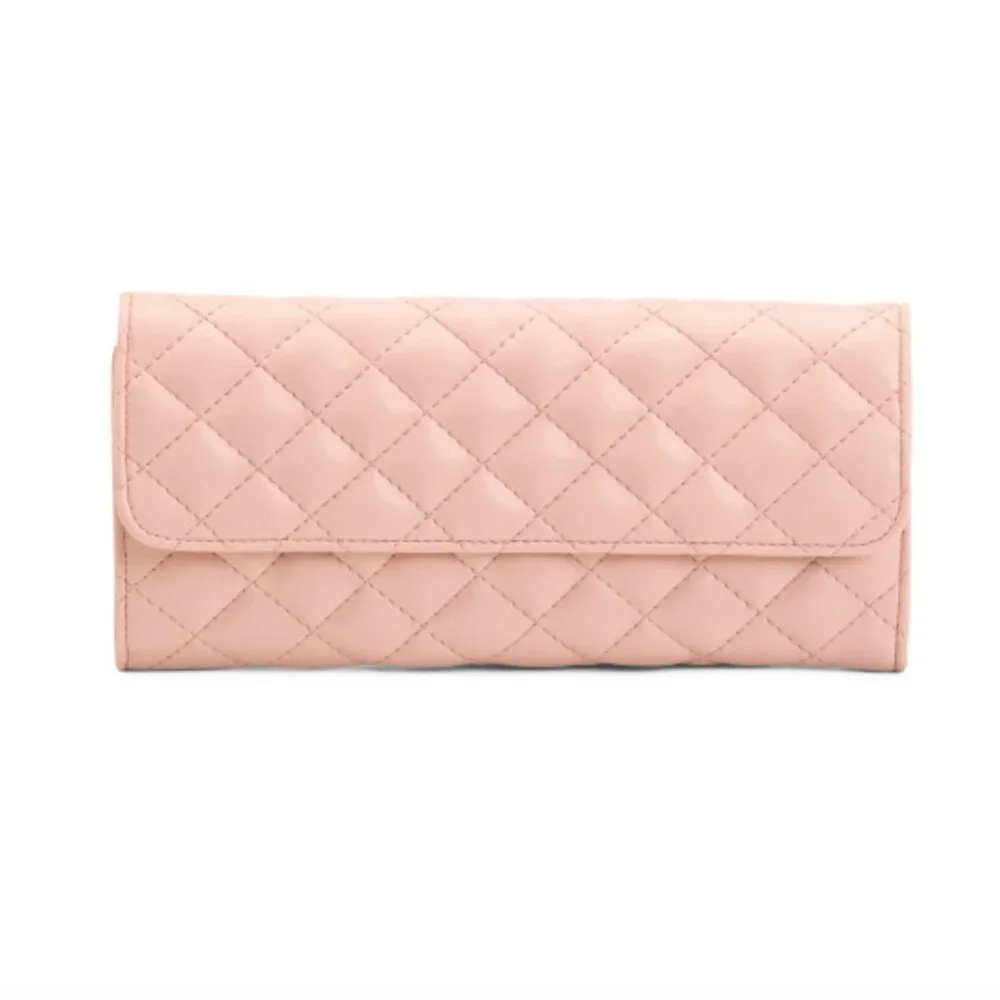 BROUK AND CO Leo Travel Jewelry Clutch Case Quilt Foldable Pink